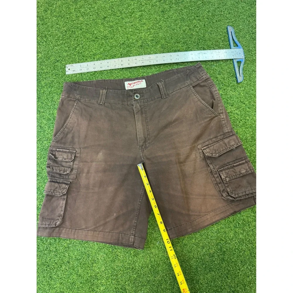 Arizona Jean Co Mens Brown Cargo‎ Shorts Size 38 Cotton Utility 10 Inch Inseam